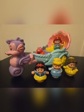 Little People Princess Ariels Carriage With Belle Cinderella And Snow White